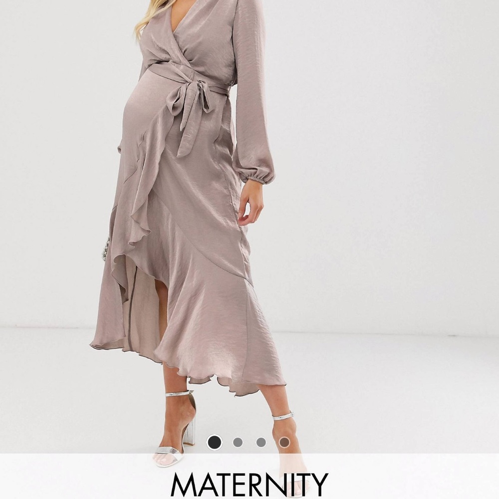Flounce London Maternity satin midi dress